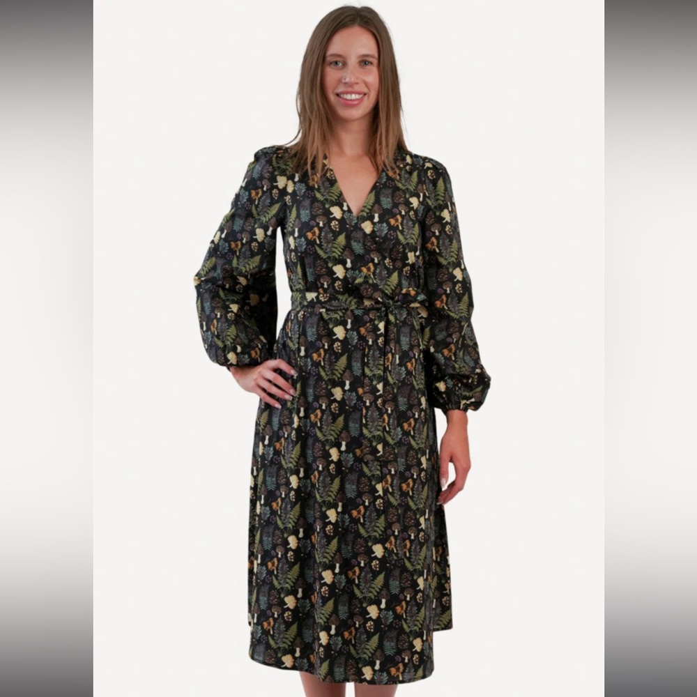 Kate Quinn Autumn Botanical Long Sleeve Wrap Dress